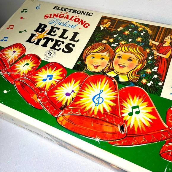 Vintage Christmas Electronic Singalong Musical Bell Lights Original Box Retro - Picture 1 of 11